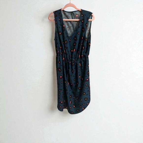 SHEIN LUNE Leopard Print Tie Front Fake Button Dress - Picture 2 of 4